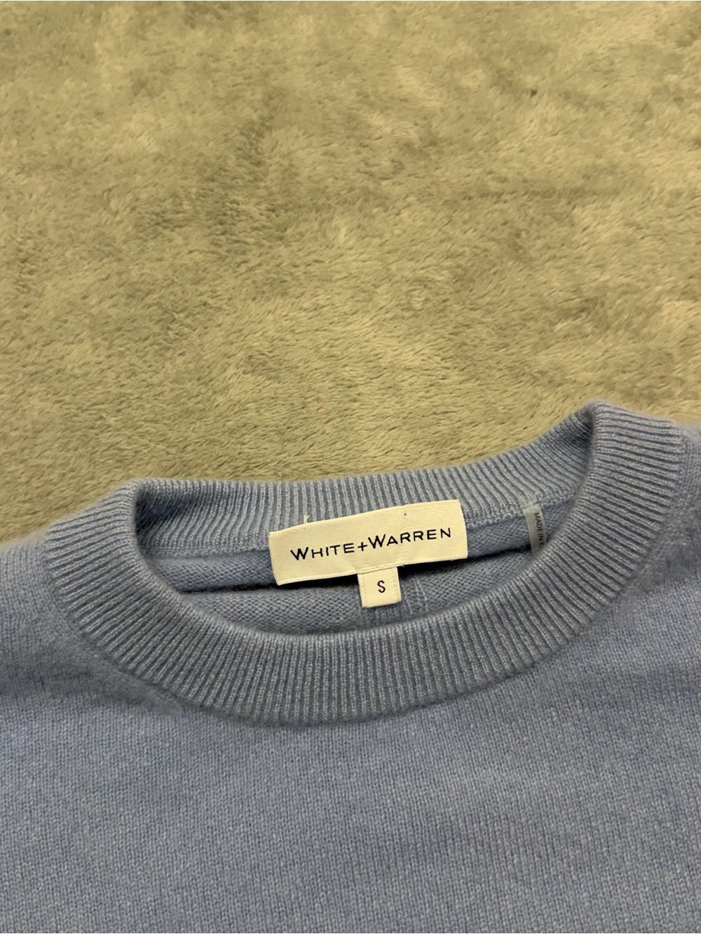White + Warren 100% Cashmere Sweater Crewneck Baby Blue Womens Small - Picture 2 of 9